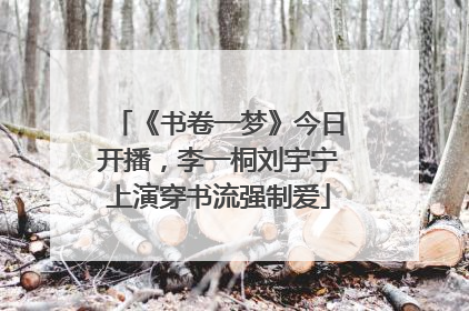 《书卷一梦》今日开播，李一桐刘宇宁上演穿书流强制爱