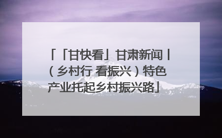 「甘快看」甘肃新闻丨（乡村行 看振兴）特色产业托起乡村振兴路
