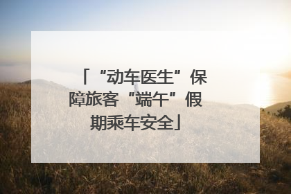 “动车医生”保障旅客“端午”假期乘车安全