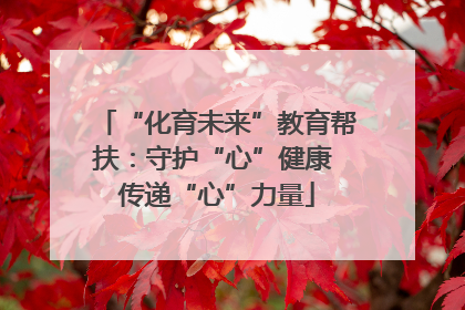 “化育未来”教育帮扶：守护“心”健康 传递“心”力量