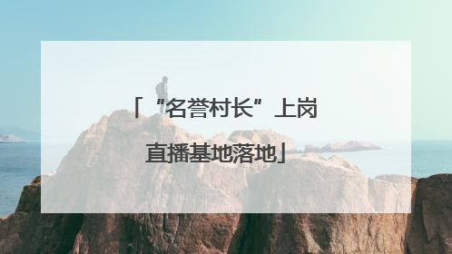 “名誉村长”上岗 直播基地落地