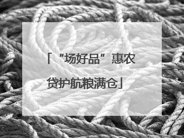 “场好品”惠农贷护航粮满仓