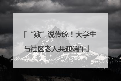 “数”说传统！大学生与社区老人共迎端午