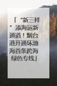 “新三样”添海运新通道！烟台港开通环渤海首条跨海绿色专线
