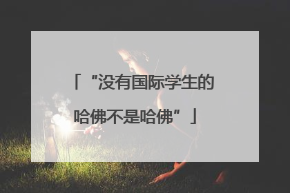 “没有国际学生的哈佛不是哈佛”
