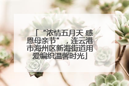 “浓情五月天 感恩母亲节”，连云港市海州区新海街道用爱编织温馨时光