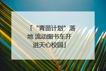 “青苗计划”落地 流动图书车开进天心校园