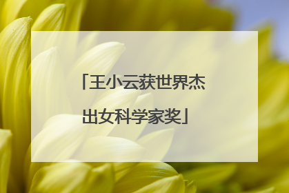 王小云获世界杰出女科学家奖