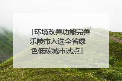 环境改善功能完善 乐陵市入选全省绿色低碳城市试点