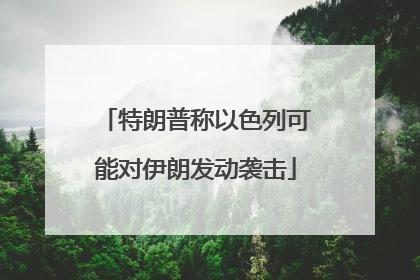 特朗普称以色列可能对伊朗发动袭击