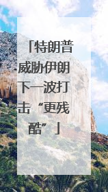 特朗普威胁伊朗下一波打击“更残酷”