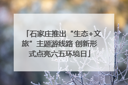 石家庄推出“生态+文旅”主题游线路 创新形式点亮六五环境日