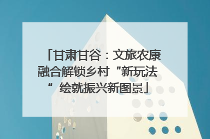 甘肃甘谷：文旅农康融合解锁乡村“新玩法”绘就振兴新图景