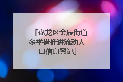 盘龙区金辰街道多举措推进流动人口信息登记