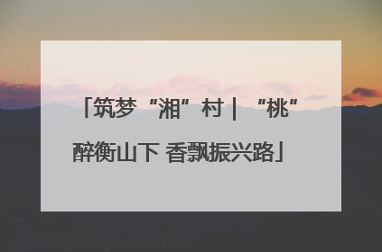 筑梦“湘”村｜“桃”醉衡山下 香飘振兴路