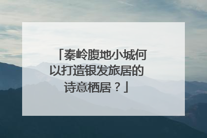 秦岭腹地小城何以打造银发旅居的诗意栖居？