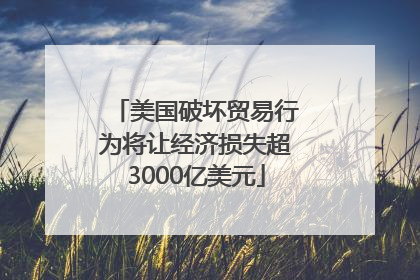 美国破坏贸易行为将让经济损失超3000亿美元