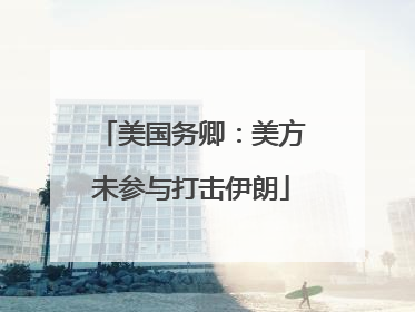 美国务卿：美方未参与打击伊朗