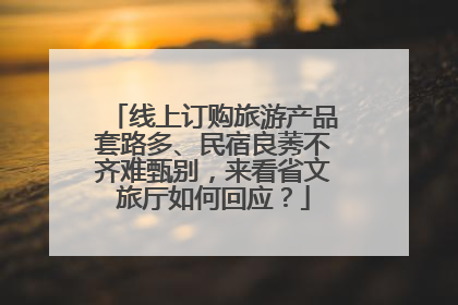 线上订购旅游产品套路多、民宿良莠不齐难甄别，来看省文旅厅如何回应？
