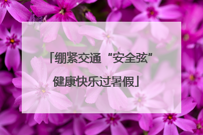 绷紧交通“安全弦” 健康快乐过暑假