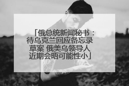 俄总统新闻秘书：待乌克兰回应备忘录草案 俄美乌领导人近期会晤可能性小