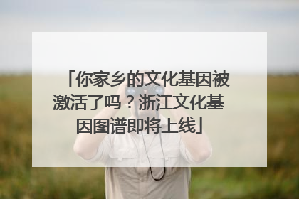 你家乡的文化基因被激活了吗？浙江文化基因图谱即将上线