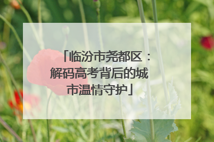 临汾市尧都区：解码高考背后的城市温情守护