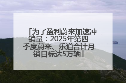 为了盈利蔚来加速冲销量：2025年第四季度蔚来、乐道合计月销目标达5万辆