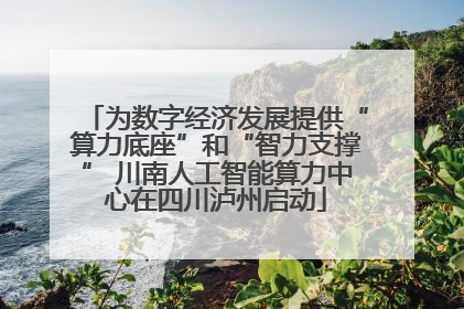 为数字经济发展提供“算力底座”和“智力支撑” 川南人工智能算力中心在四川泸州启动