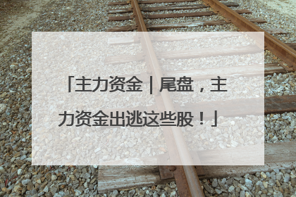 主力资金｜尾盘，主力资金出逃这些股！