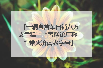 一辆直营车日销八万支雪糕，“雪糕论斤称”带火济南老字号