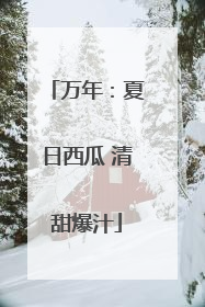 万年：夏日西瓜 清甜爆汁