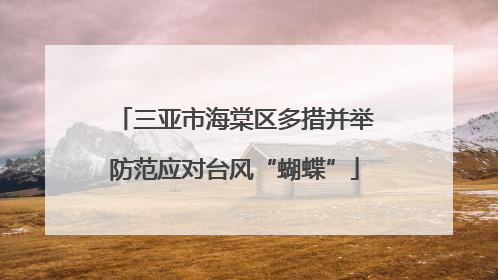 三亚市海棠区多措并举防范应对台风“蝴蝶”