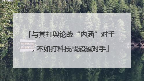 与其打舆论战“内涵”对手，不如打科技战超越对手