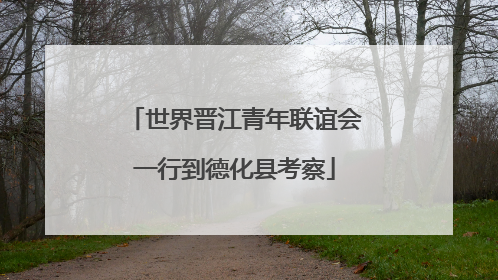 世界晋江青年联谊会一行到德化县考察