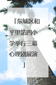 东城区和平里第四小学举行三幕心理剧展演
