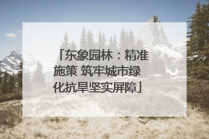 东象园林：精准施策 筑牢城市绿化抗旱坚实屏障