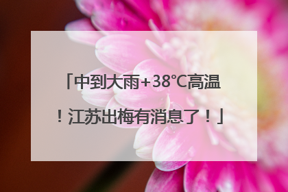 中到大雨+38℃高温！江苏出梅有消息了！