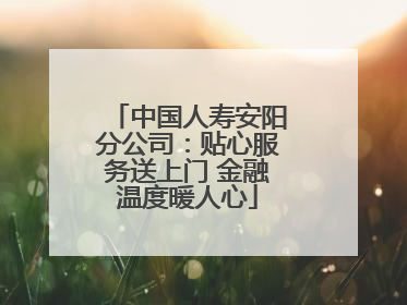 中国人寿安阳分公司：贴心服务送上门 金融温度暖人心
