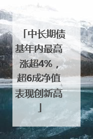 中长期债基年内最高涨超4%，超6成净值表现创新高