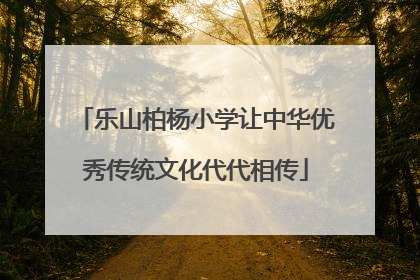 乐山柏杨小学让中华优秀传统文化代代相传