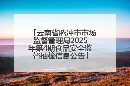 云南省腾冲市市场监督管理局2025年第4期食品安全监督抽检信息公告