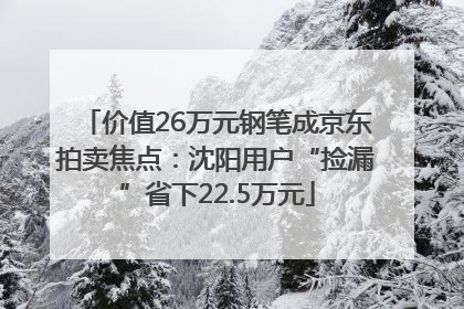 价值26万元钢笔成京东拍卖焦点：沈阳用户“捡漏”省下22.5万元