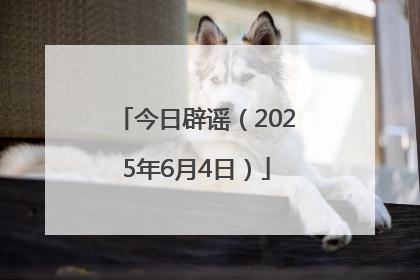 今日辟谣（2025年6月4日）