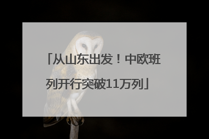 从山东出发！中欧班列开行突破11万列