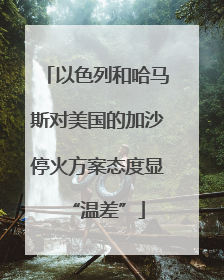 以色列和哈马斯对美国的加沙停火方案态度显“温差”