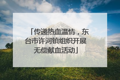 传递热血温情，东台市许河镇组织开展无偿献血活动