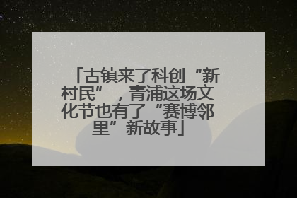 古镇来了科创“新村民”，青浦这场文化节也有了“赛博邻里”新故事