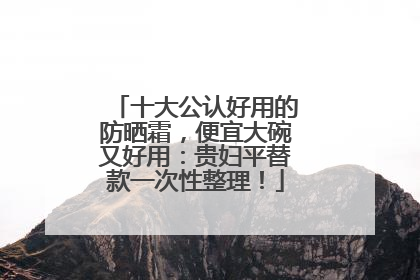 十大公认好用的防晒霜，便宜大碗又好用：贵妇平替款一次性整理！
