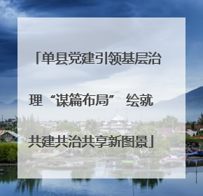 单县党建引领基层治理“谋篇布局” 绘就共建共治共享新图景